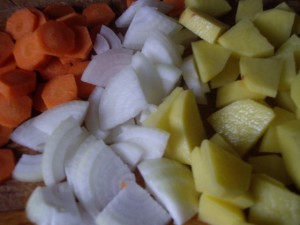 лук, картошка, морковь