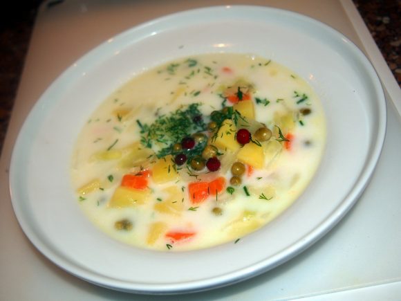молочный суп с овощами