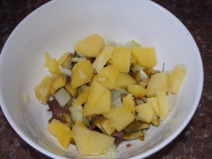 картошка в печеночном салате