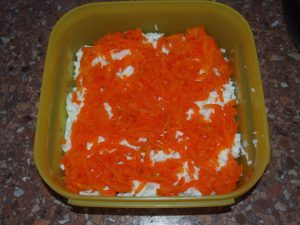 слой вареной моркови